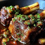 Braised Lamb Shanks in Red Wine and Herb Sauce
