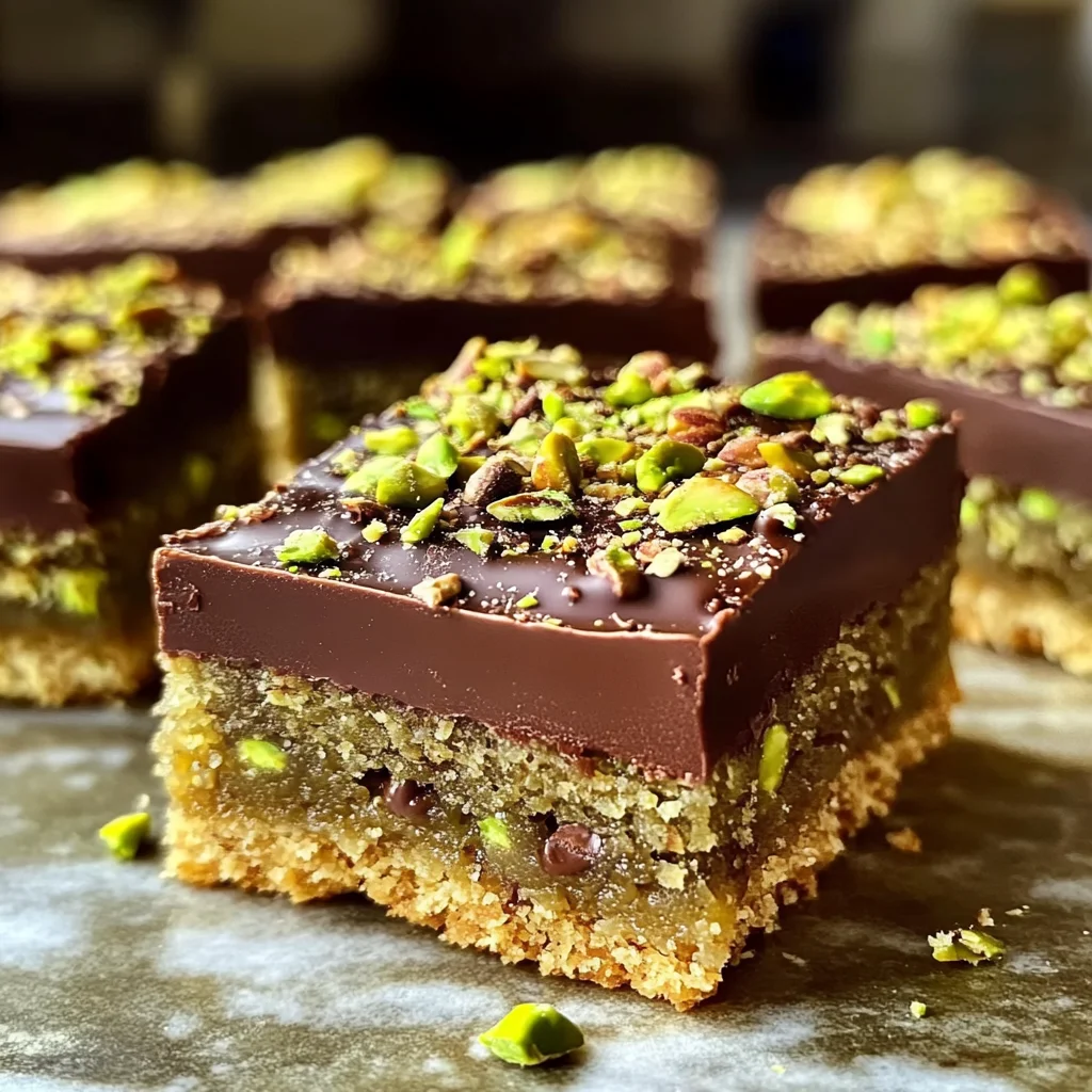 Brown Butter Dubai Pistachio Chocolate Chip Cookie Bars 🍪