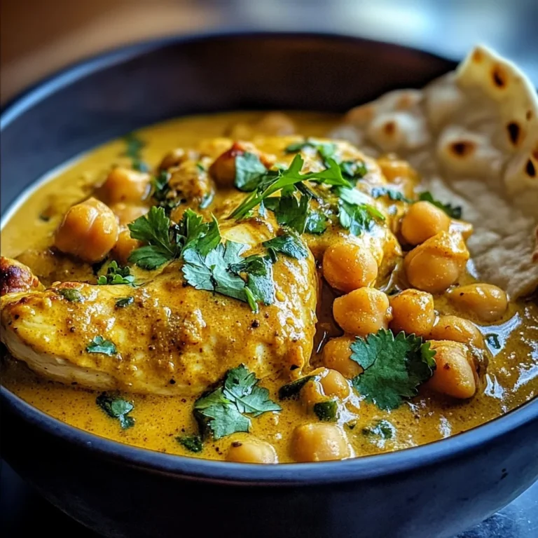 Coconut Chicken & Chickpea Curry with Garlic Naan