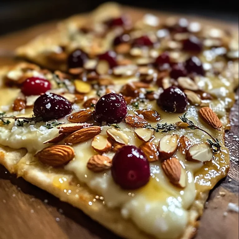 Crispy Flatbread with Brie, Cranberries & Toasted Almonds