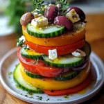 Greek Feta Salad Tower