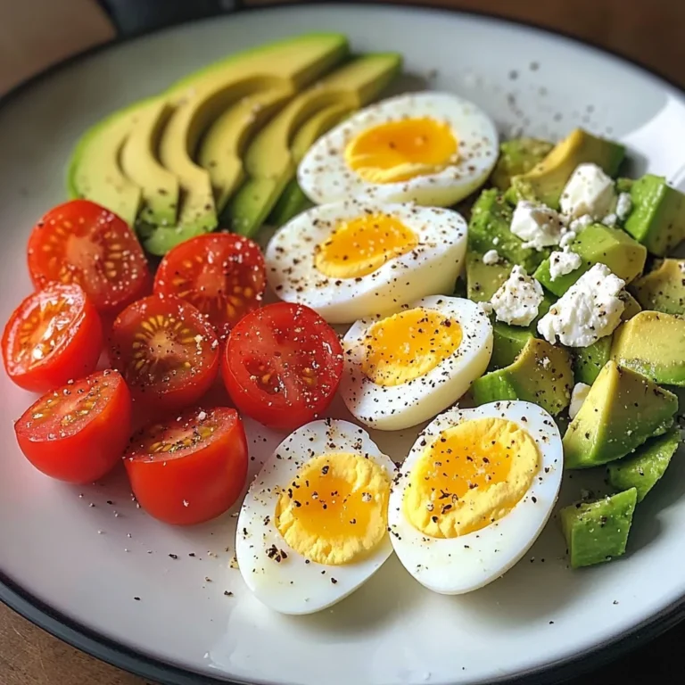 Mediterranean Breakfast Plate with Eggs, Feta & Avocado