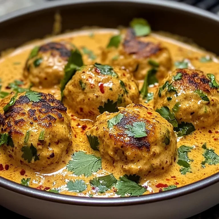 Thai Chicken Meatballs in Coconut Curry Sauce