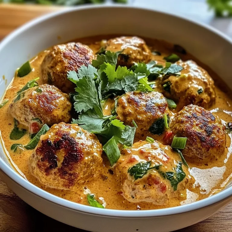 Thai Chicken Meatballs in Creamy Coconut Curry