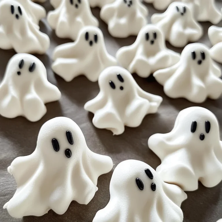 Ghost-Shaped Meringue Cookies