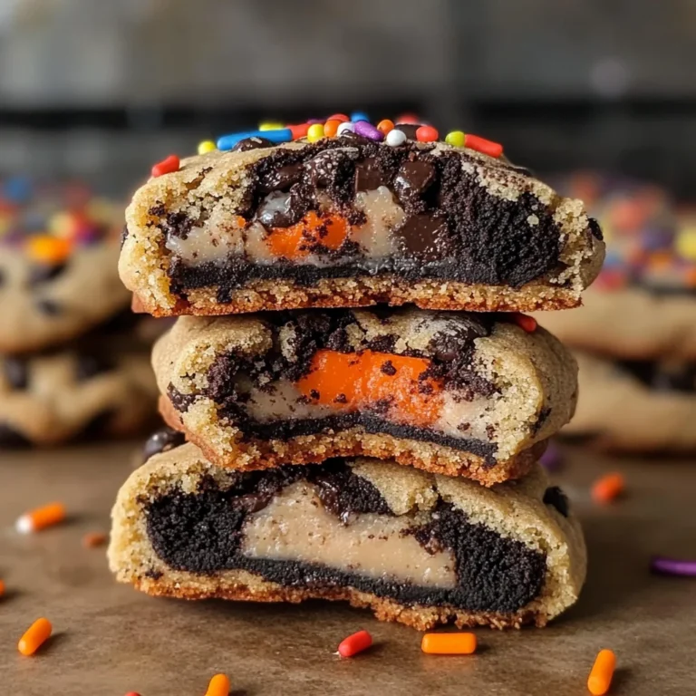 Halloween Oreo stuffed chocolate chip cookies