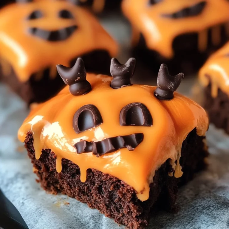 Melted Jack O' Lantern Brownies