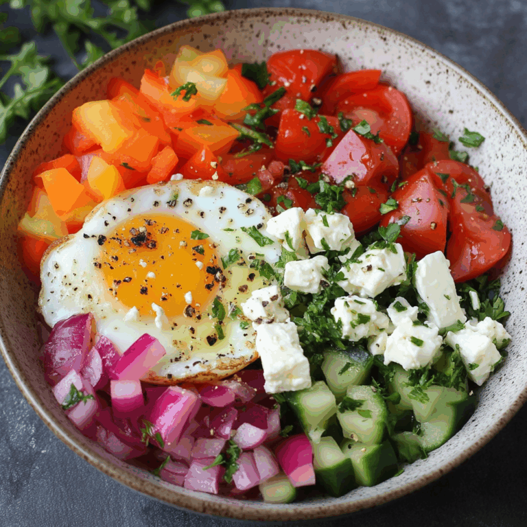 Turkish-Style Protein Plate with Eggs, Feta & Veggies